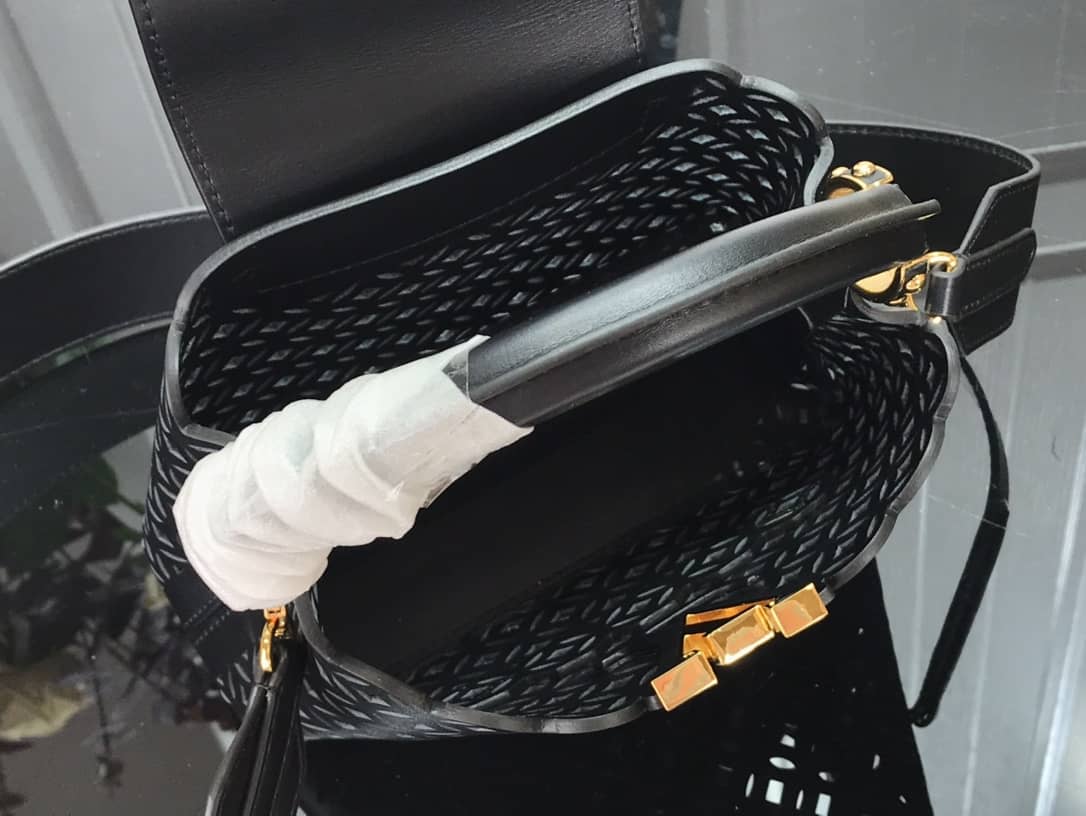 Louis Vuitton Capucines BB Cutout Leather Bag Replica Black M57228