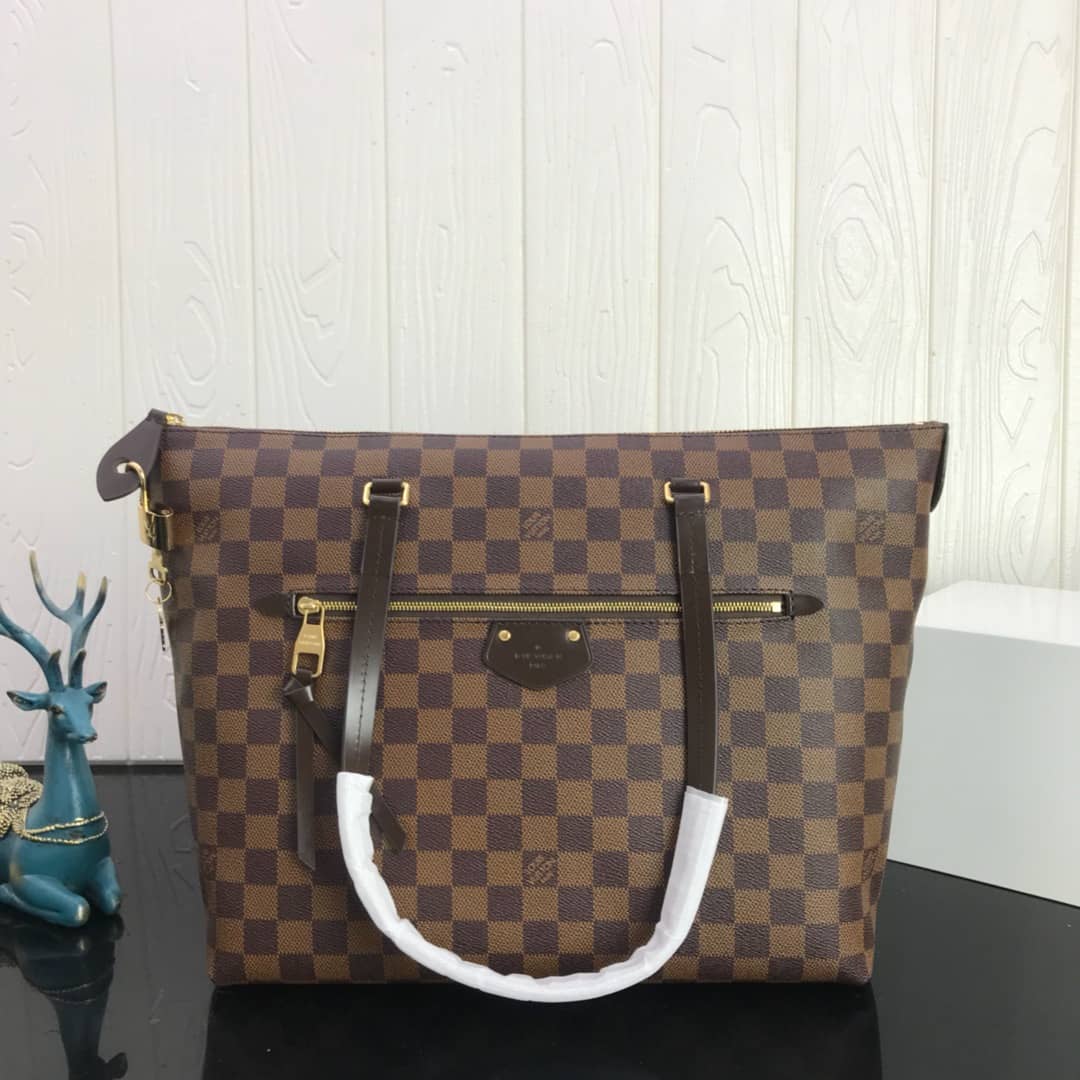 Louis Vuitton Damier Ebene Jena MM Semi Tote Replica Red M42267