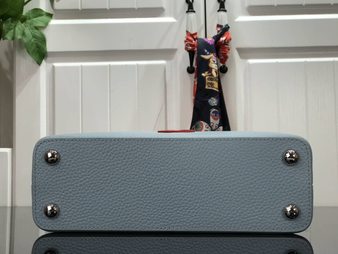 Louis Vuitton Capucines Mini Taurillon Leather Replica Bag Blue M57520