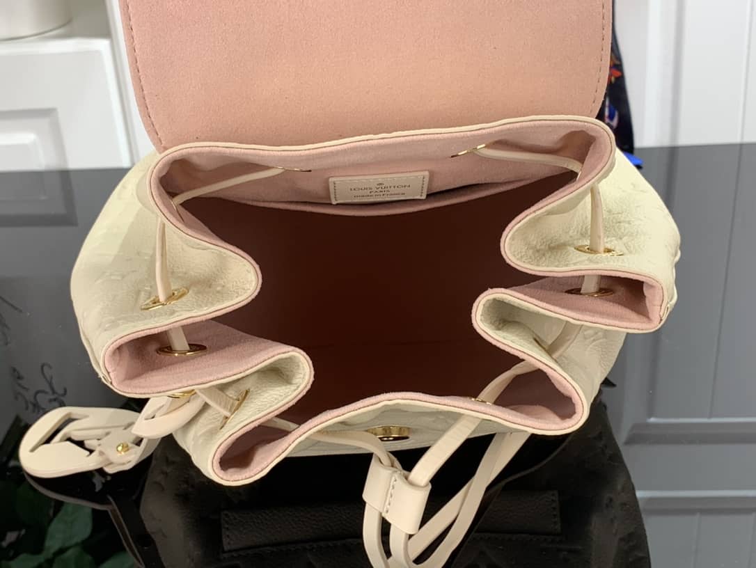 Louis Vuitton Ann Platt Montsouris PM Noir Leather Replica Backpack Cream M45205