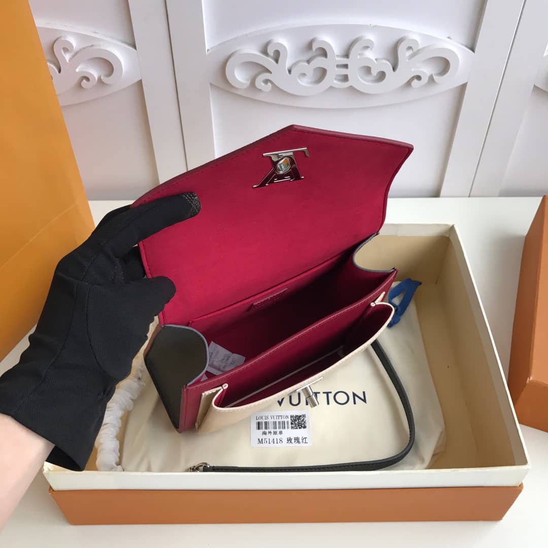 Louis Vuitton MyLockMe BB Calf Chain Replica Shoulder Bag Red White M51418