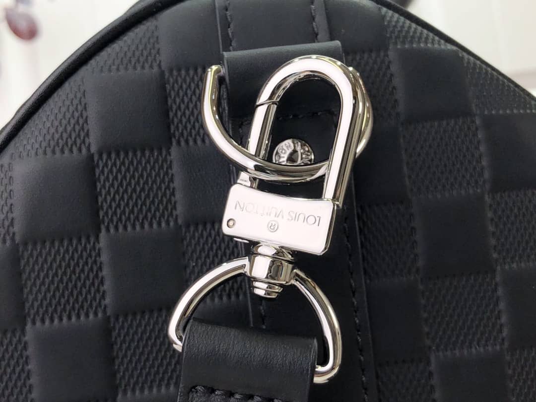 Louis Vuitton Keepall Bandouliere 45 Damier Amphini Boston Leather Bag Replica N41145