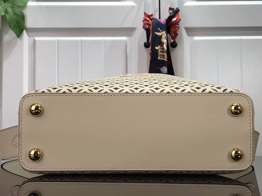 Louis Vuitton Capucines BB Cutout Leather Bag Replica Beige M57228
