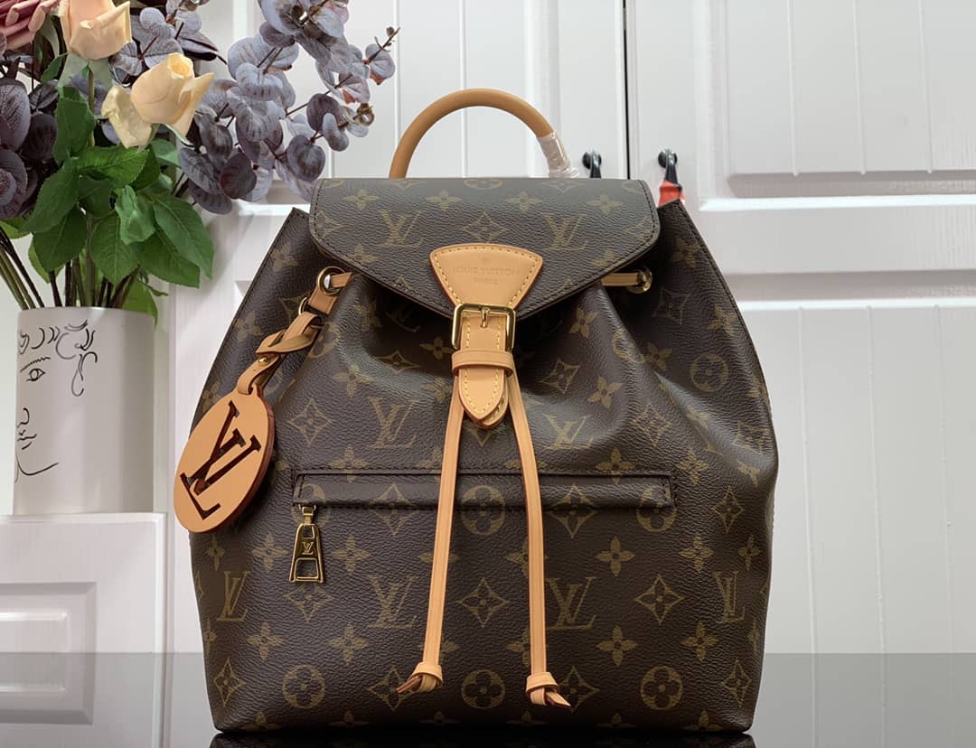 Louis Vuitton Ann Platt Montsouris PM Noir Leather Replica Backpack Brown M45205