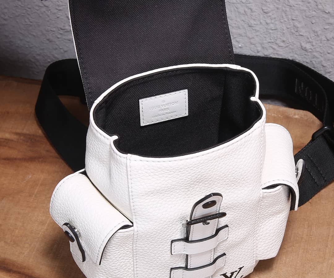 LV Backpack Replica Taurillon Leather Christopher XS White M58493