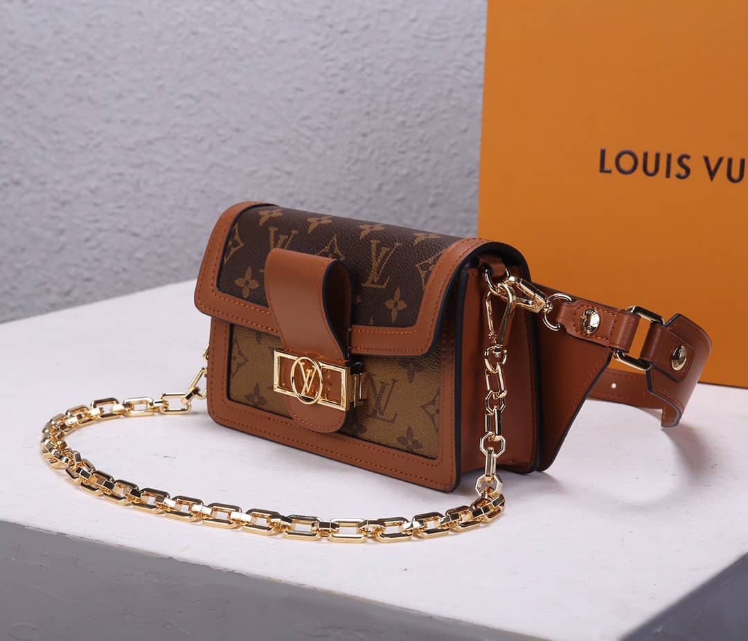 LV Bum Bag Dupe Monogram Reverse Dauphine Brown M44586