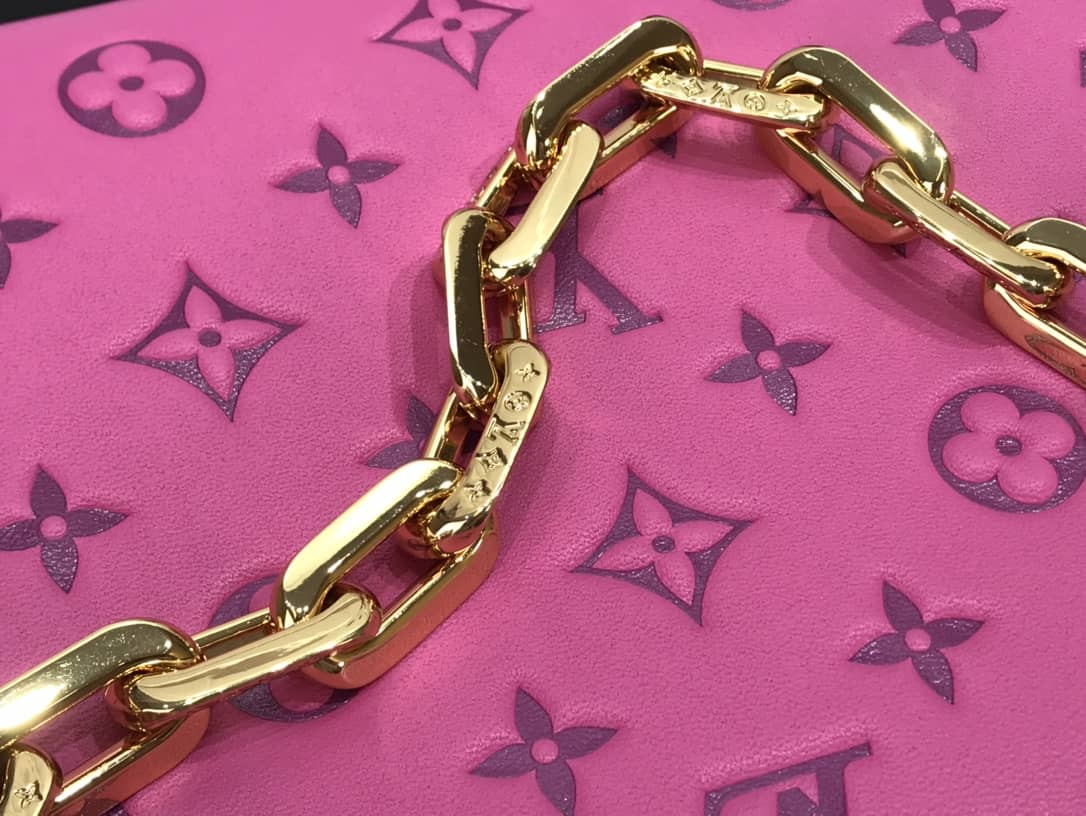 Best Replica Louis Vuitton Embossed Lambskin Coussin PM Replica Bag Pink M58628(ColaReps)