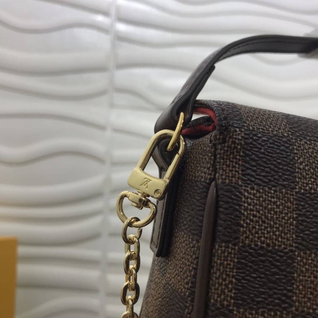 Louis Vuitton Damier Ebene Recital Shoulder Leather Bag Replica