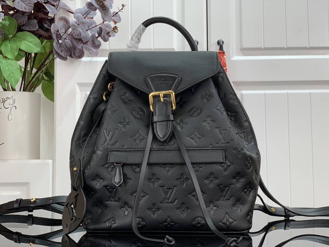 Louis Vuitton Ann Platt Montsouris PM Noir Leather Replica Backpack Black M45205