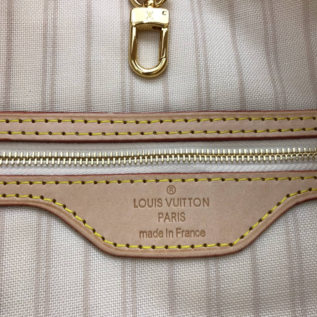 Louis Vuitton Neverfull MM Damier Azur Bag Replica White N40995