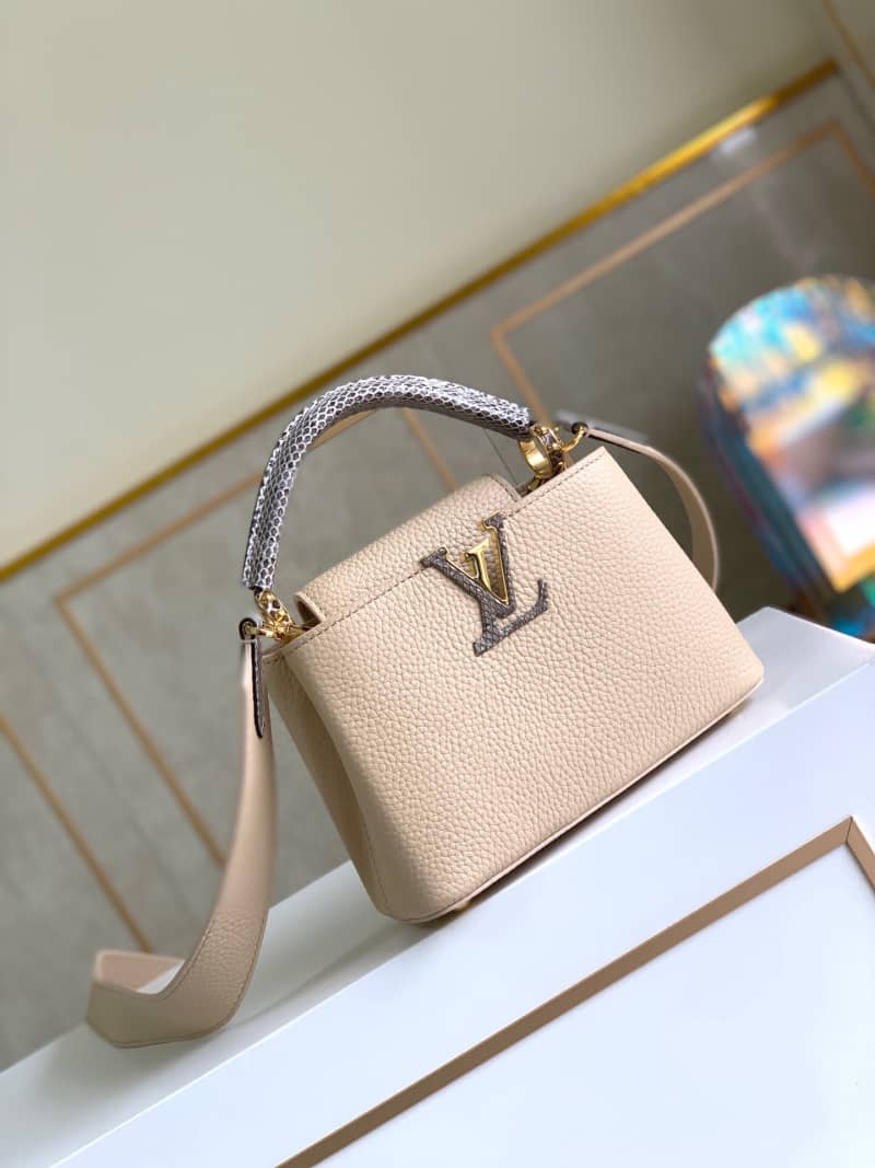 Louis Vuitton Capucines Mini Replica Bag Apricot M55921