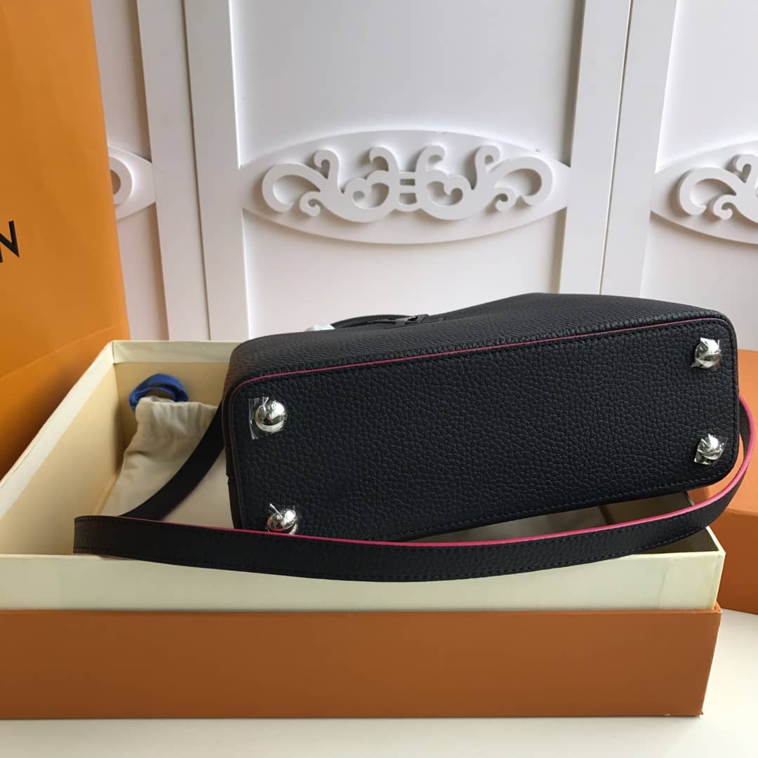 Louis Vuitton Capucines Taurillon Leather PM Tote Replica Black M42245