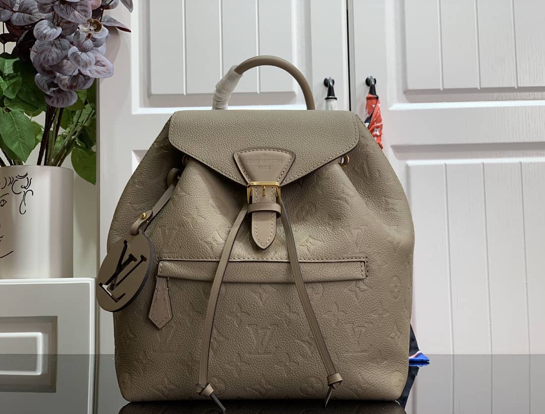 Louis Vuitton Ann Platt Montsouris PM Noir Leather Replica Backpack Cream M45205