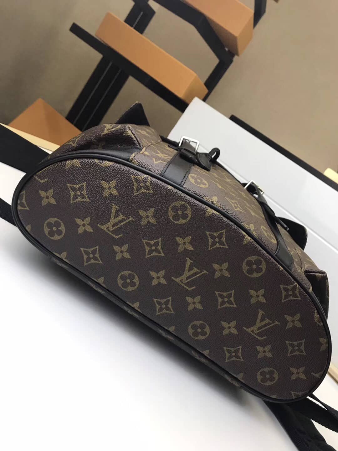 Louis Vuitton Christopher PM Monogram Macassar Canvas Leather Replica Backpack M43735