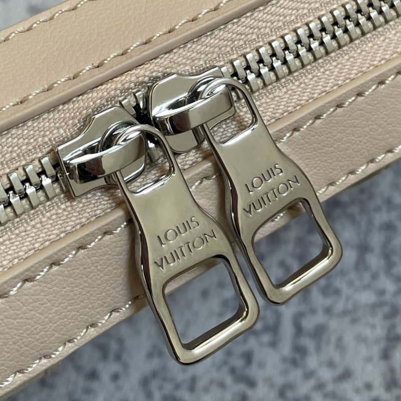 Louis Vuitton Soft Trunk Monogram Mirror Coated Canvas Replica Bag Apricot M45880