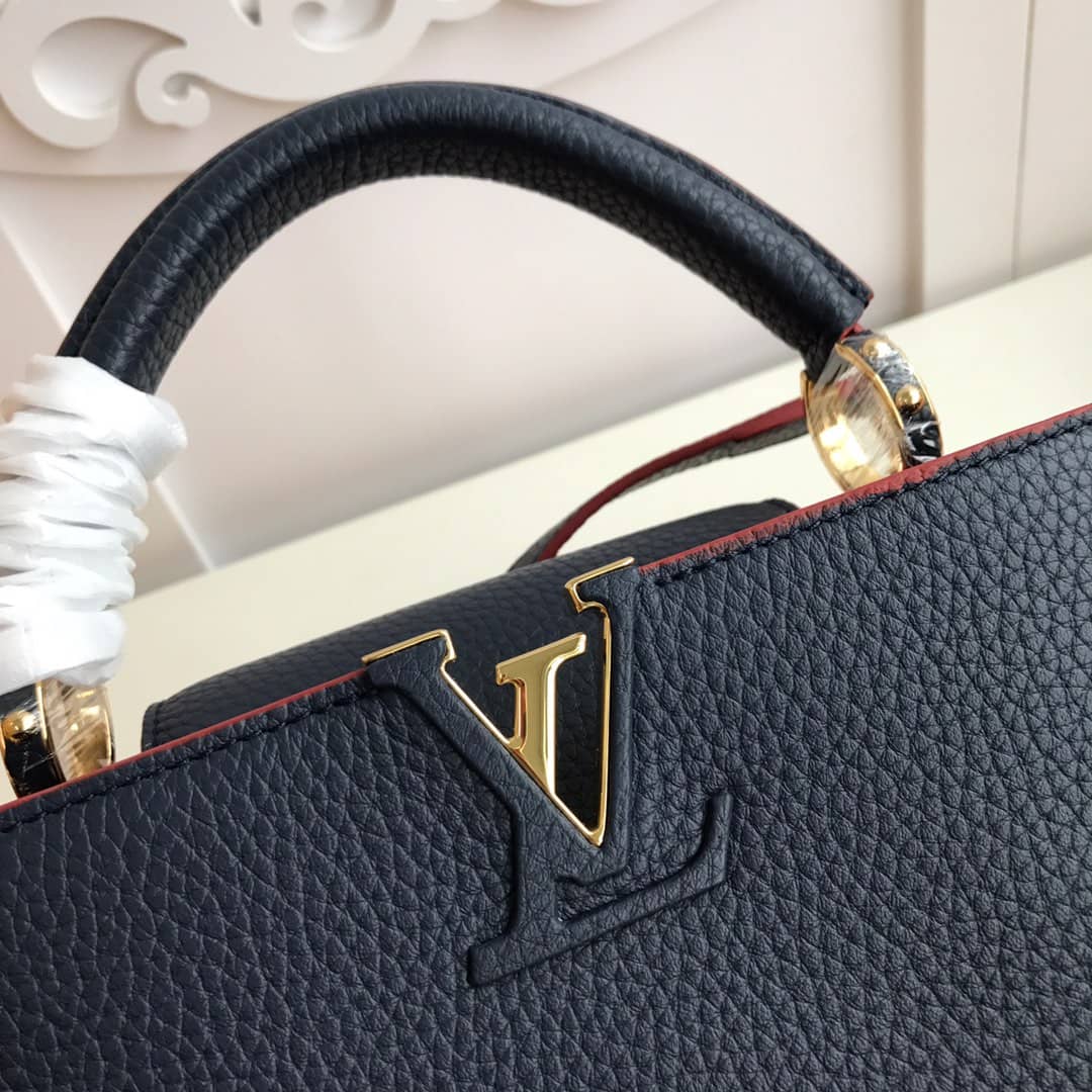 Louis Vuitton Capucines MM 2way Taurillon Leather Shoulder Bag Replica Blue M43934