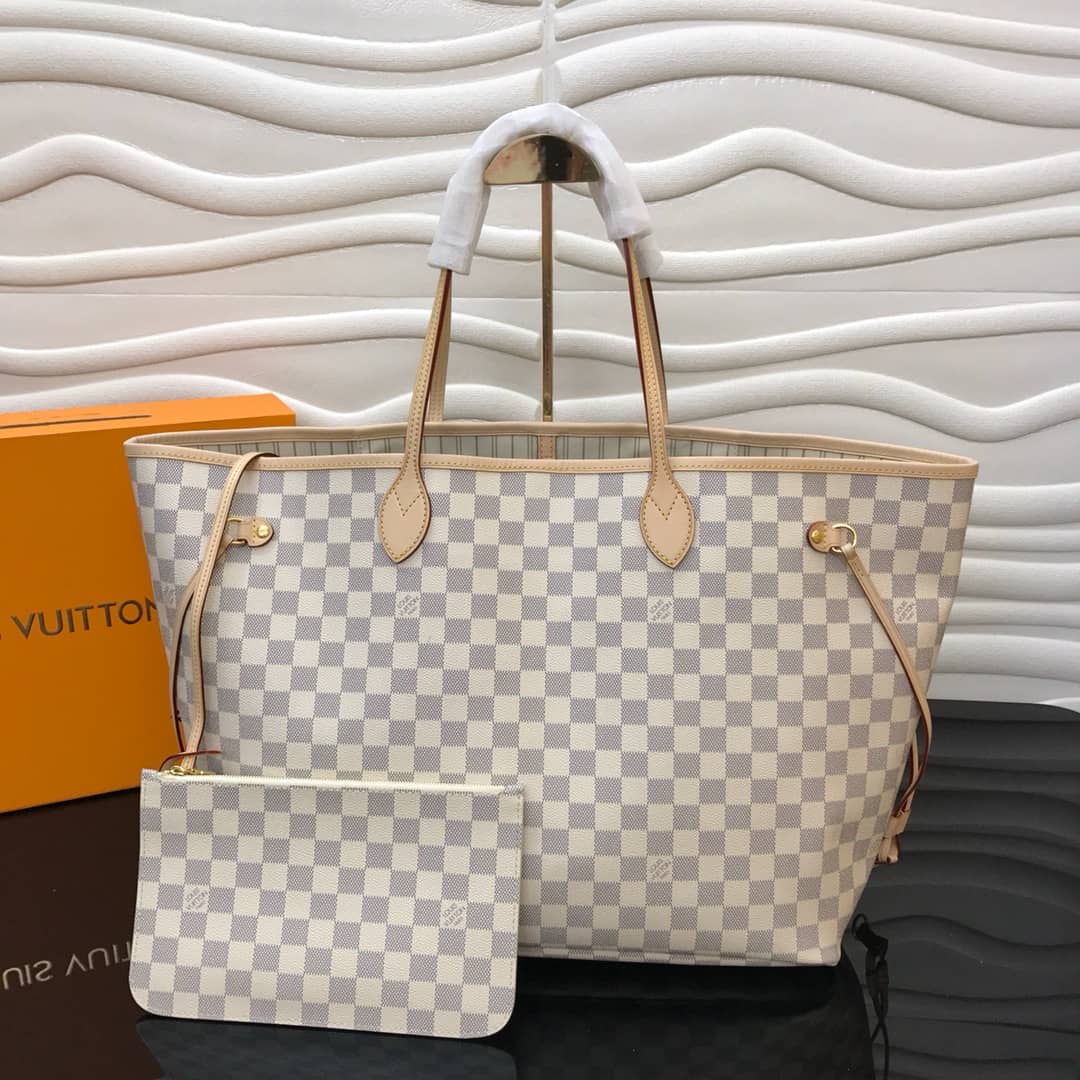 Louis Vuitton Neverfull GM Damier Azur Tote Replica White N40990