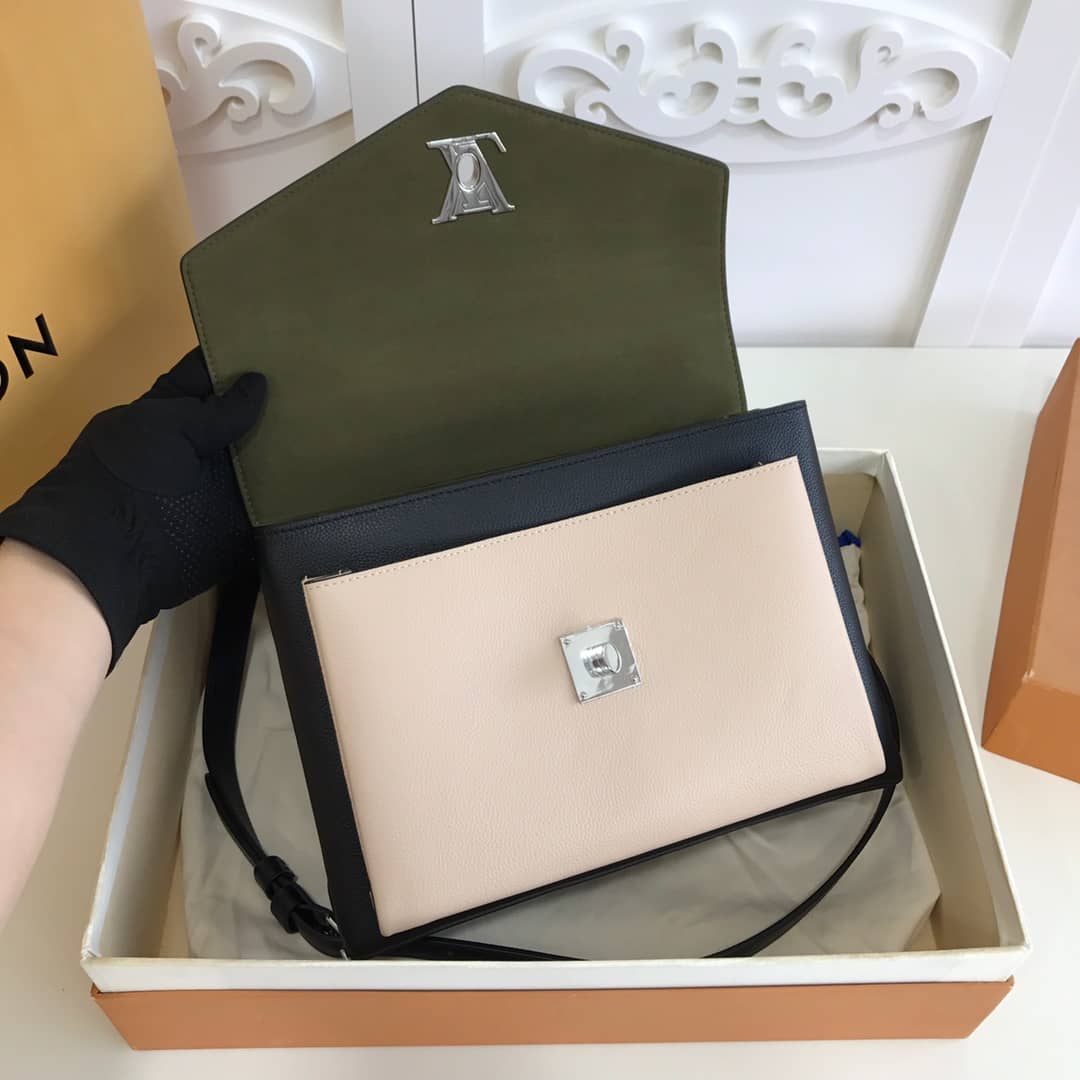 Louis Vuitton MyLockMe 2way Leather Grain Satchel Replica Green M54849