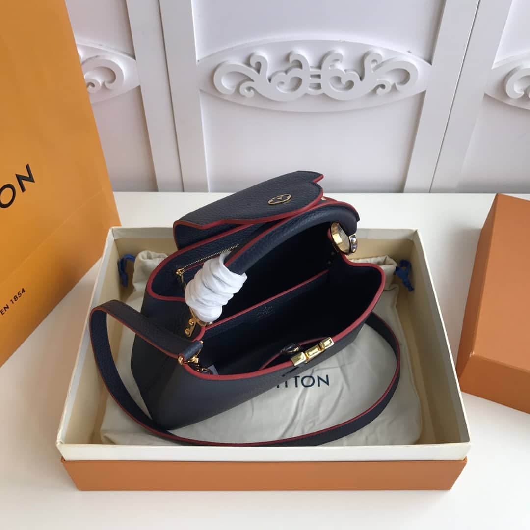 Louis Vuitton Capucines MM 2way Taurillon Leather Shoulder Bag Replica Blue M43934