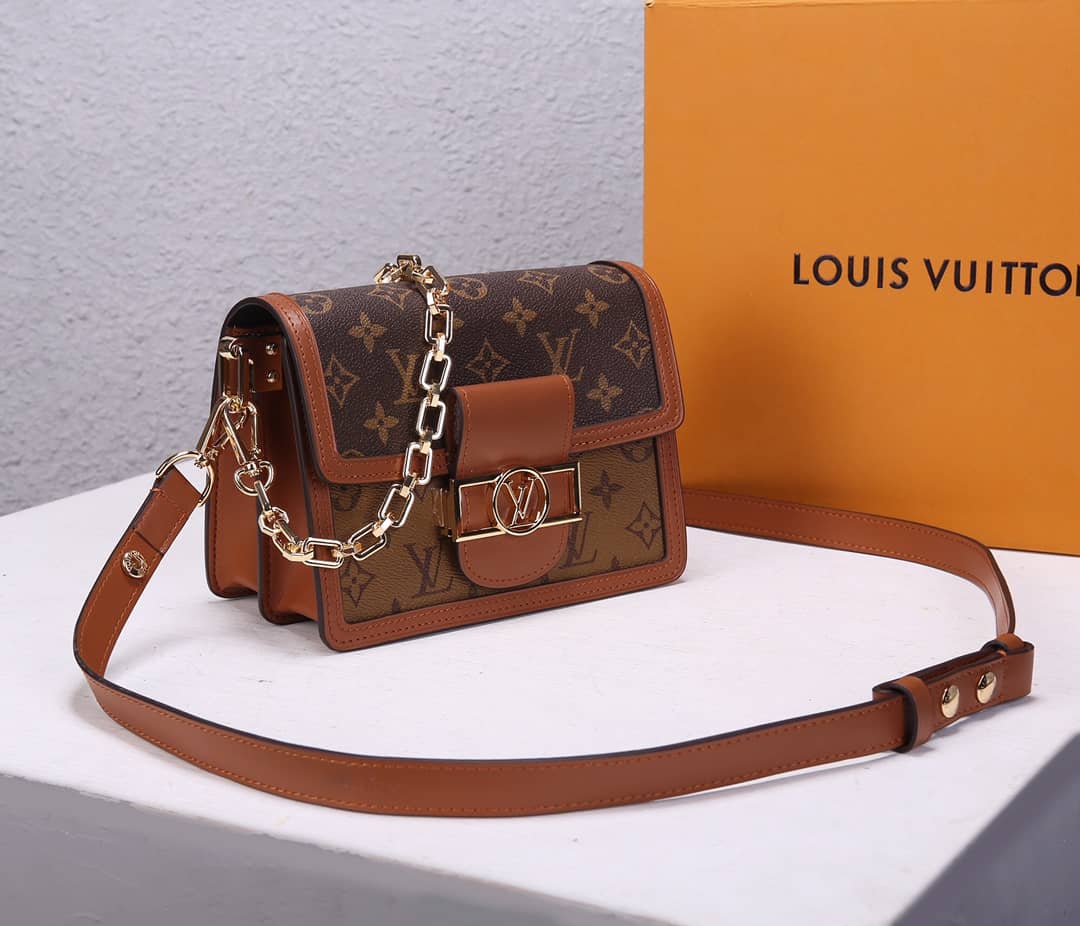 Louis Vuitton Dauphine Mini Monogram Replica Crossbody Bag Brown M44580