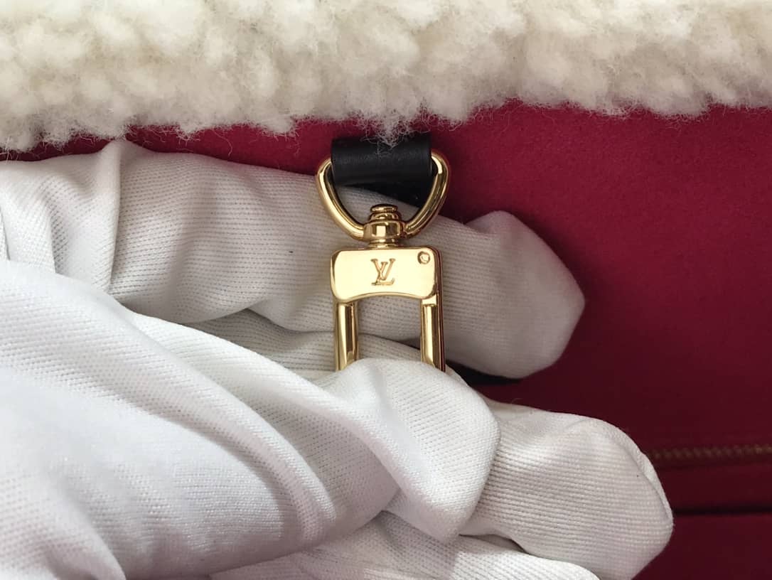 Louis Vuitton Onthego GM Leather Shearling Bag Black Replica M56958