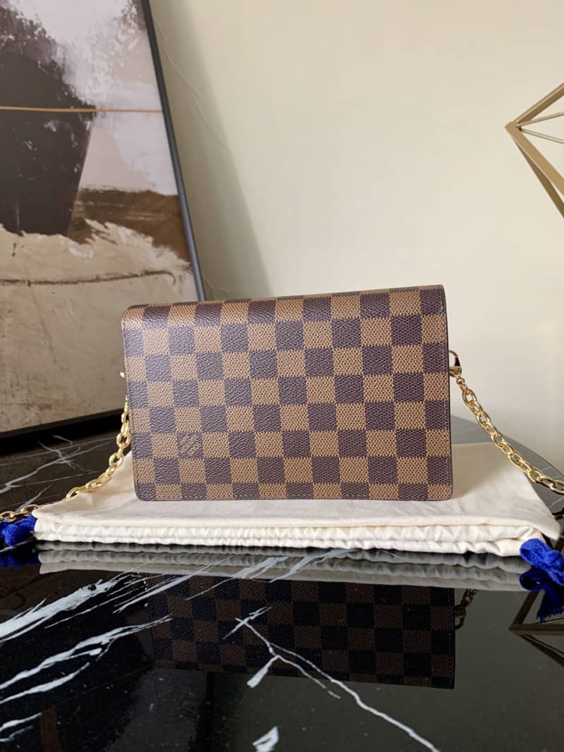 Best Replica Louis Vuitton Vavin Chain Wallet Damier Ebene Replica Bag N60237(ColaReps)