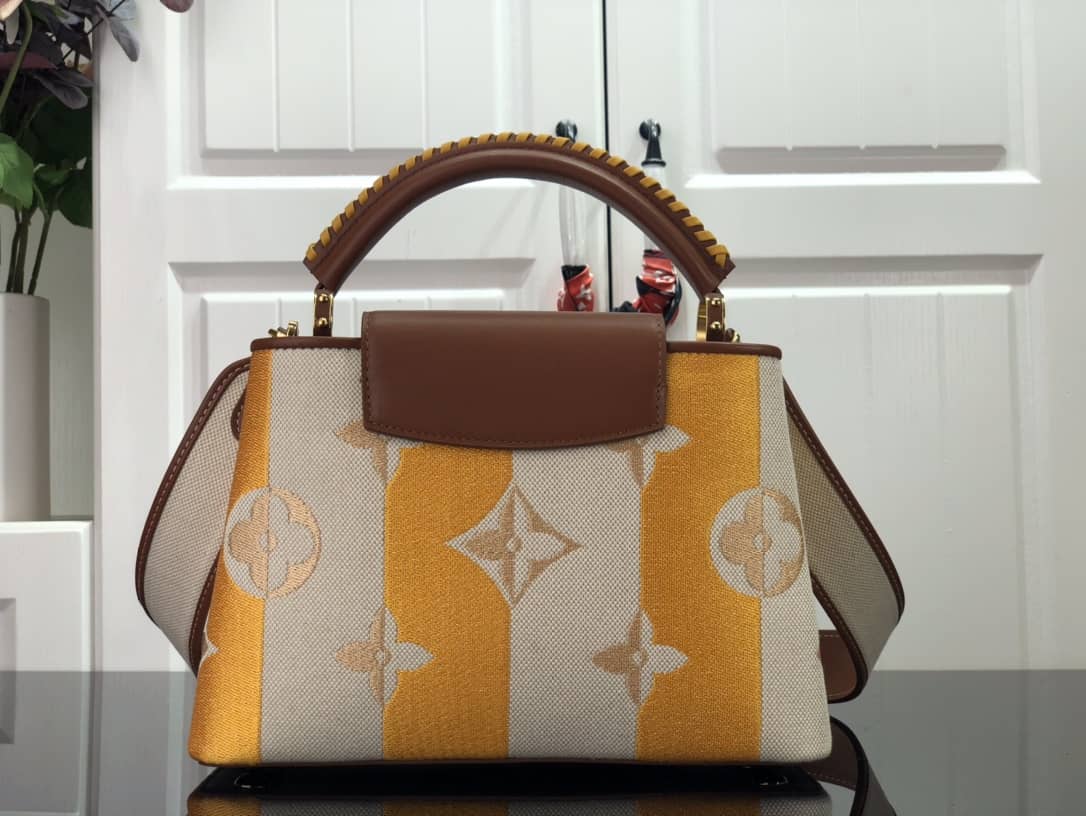 Louis Vuitton Capucines Embroidery Replica Bag Orange M48865