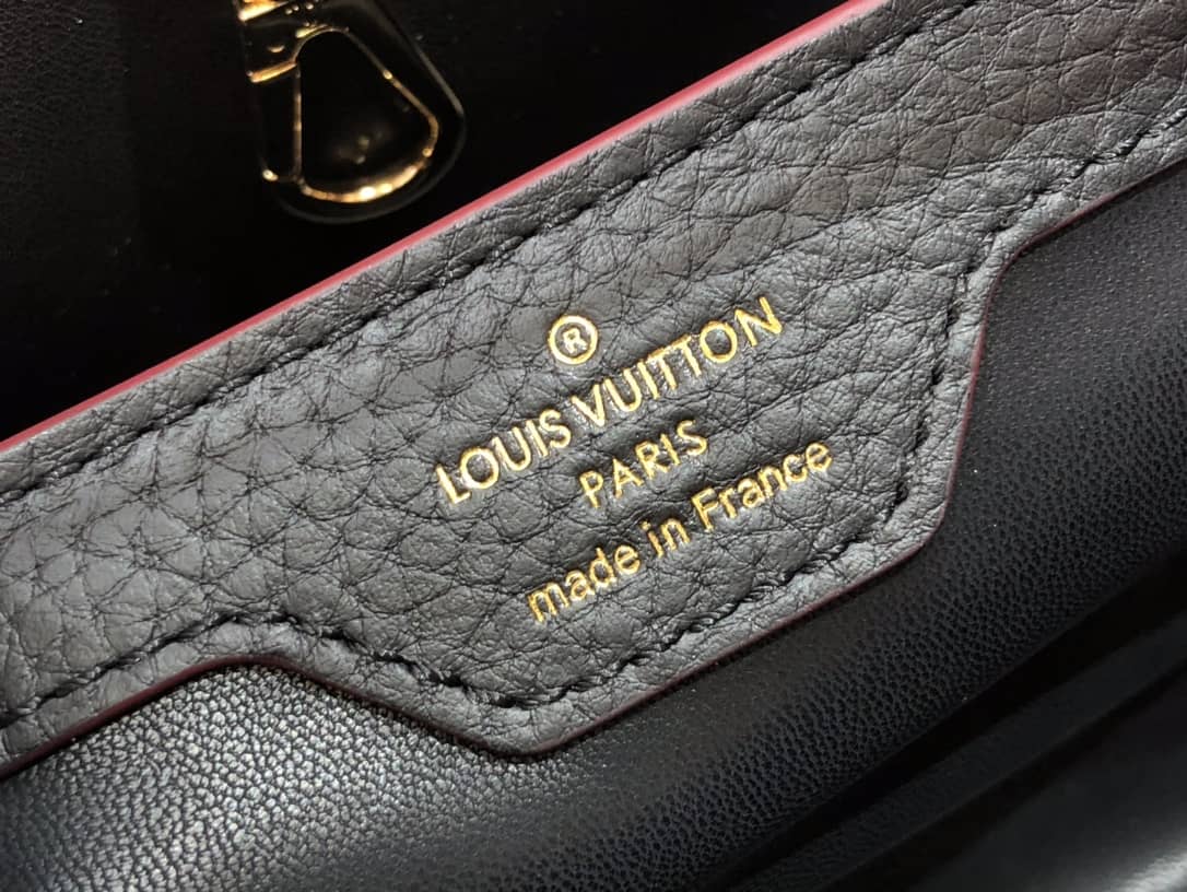 Louis Vuitton Capucines Embroidery Replica Bag Black M48865