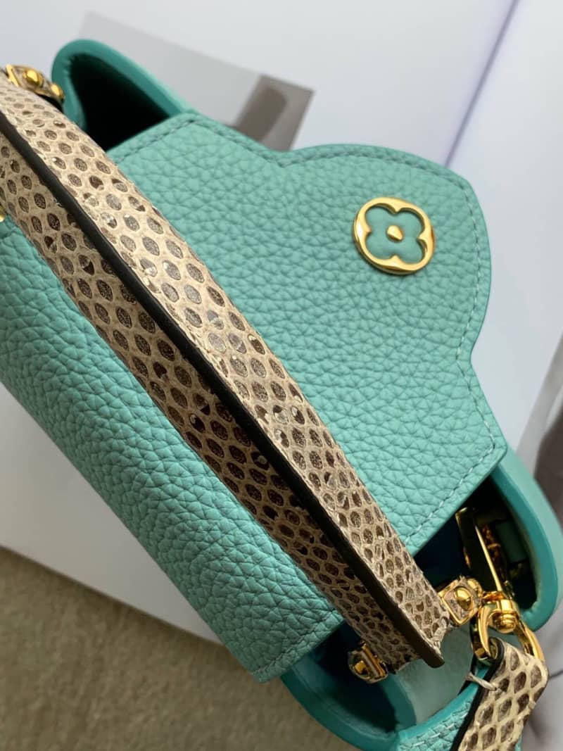Louis Vuitton Capucines Mini Replica Bag Blue M55921