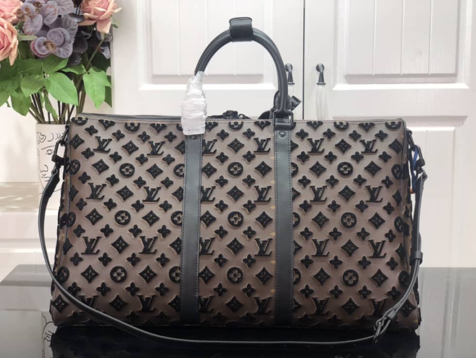 LV Duffle Bag Replica  Keepall Triangle Bandouliere 50 Brown M45046