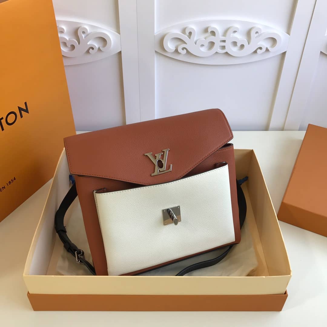 Louis Vuitton MyLockMe Satchel 2way Leather Grain Bag Replica M54849