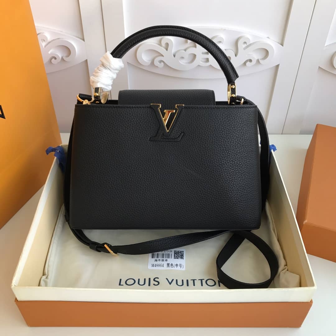 Louis Vuitton Capucines MM Bag Black Replica M48864