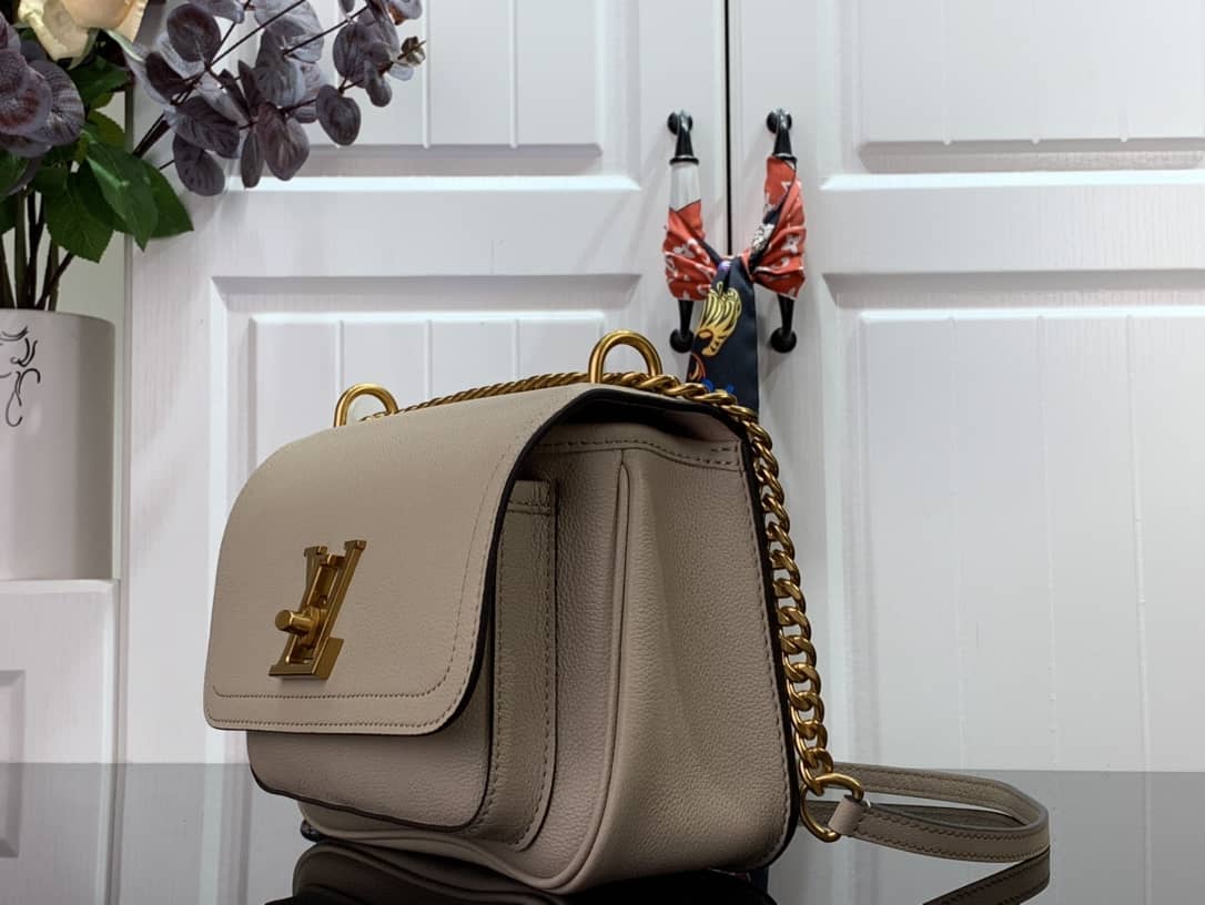 Louis Vuitton Lockme Chain PM Replica Handbag Beige M57073