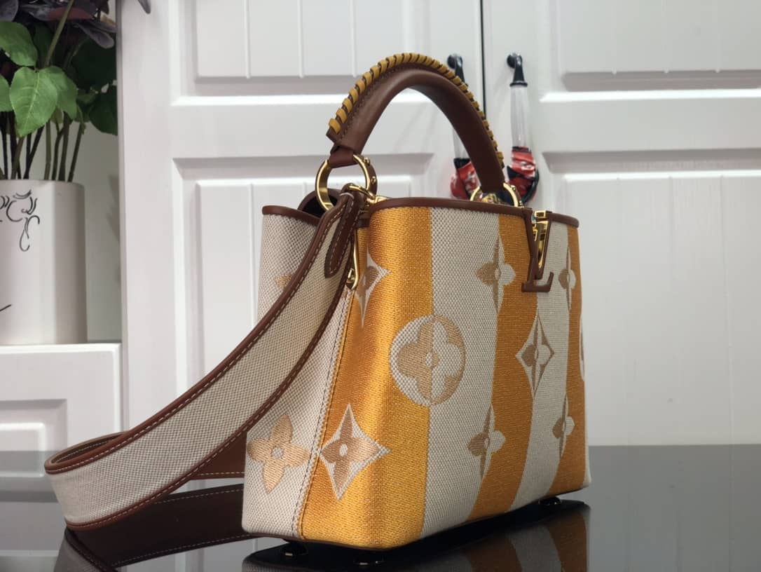 Louis Vuitton Capucines Embroidery Replica Bag Orange M48865