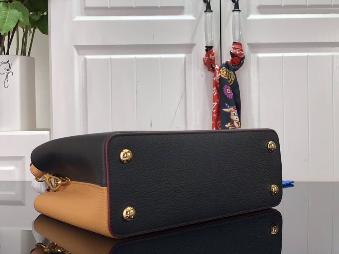 Louis Vuitton Capucines Embroidery Replica Bag Black M48865