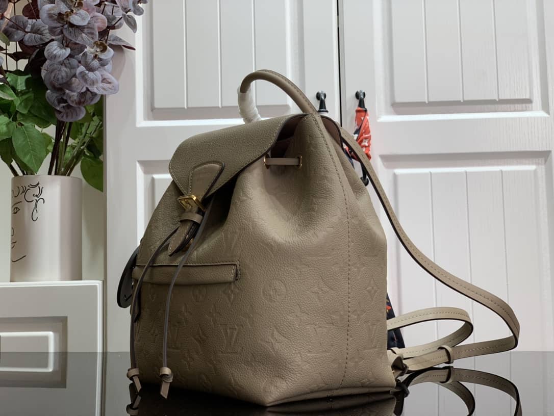 Louis Vuitton Ann Platt Montsouris PM Noir Leather Replica Backpack Cream M45205
