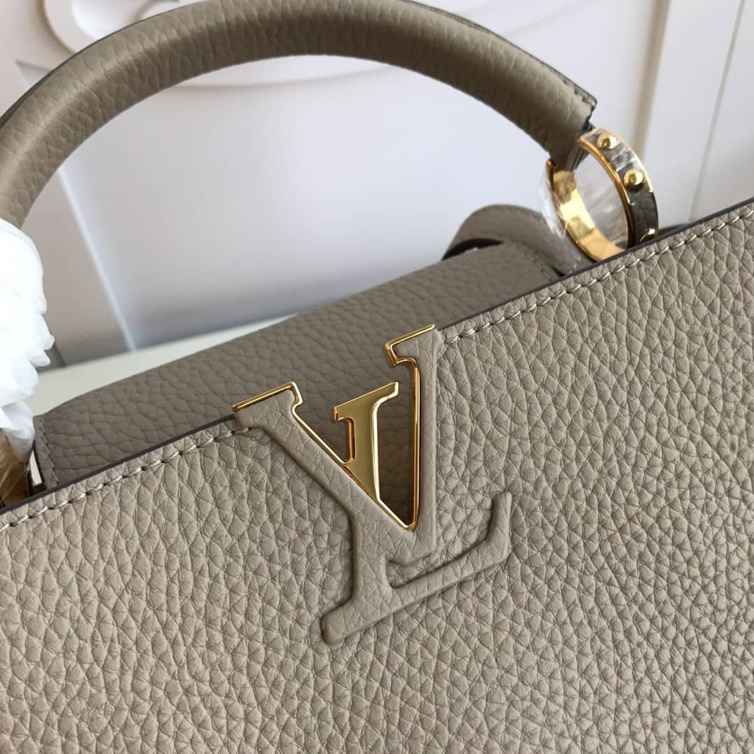Louis Vuitton Capucines MM Taurillon Leather Tote Replica Gray M94428