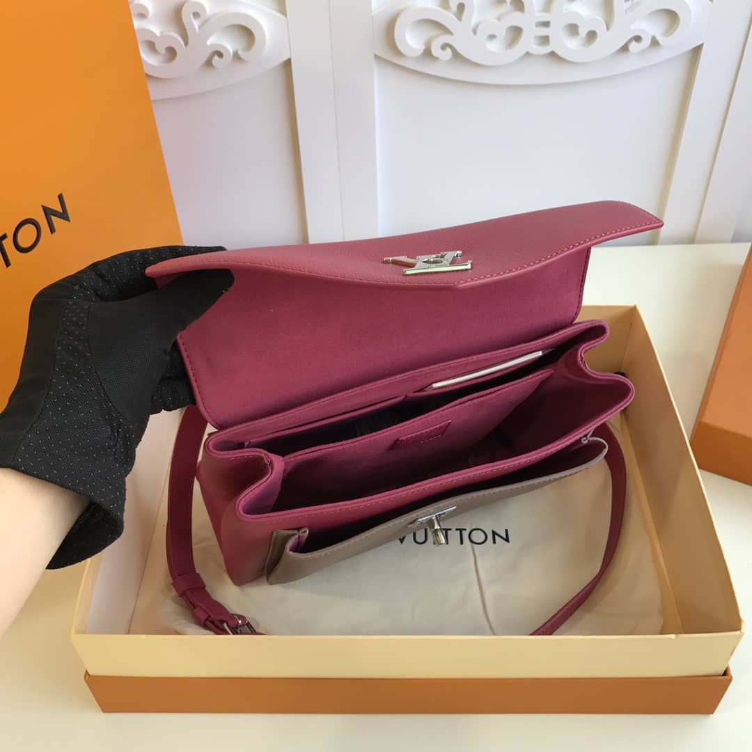 Louis Vuitton MyLockMe 2way Leather Grain Replica Satchel Pink M54849