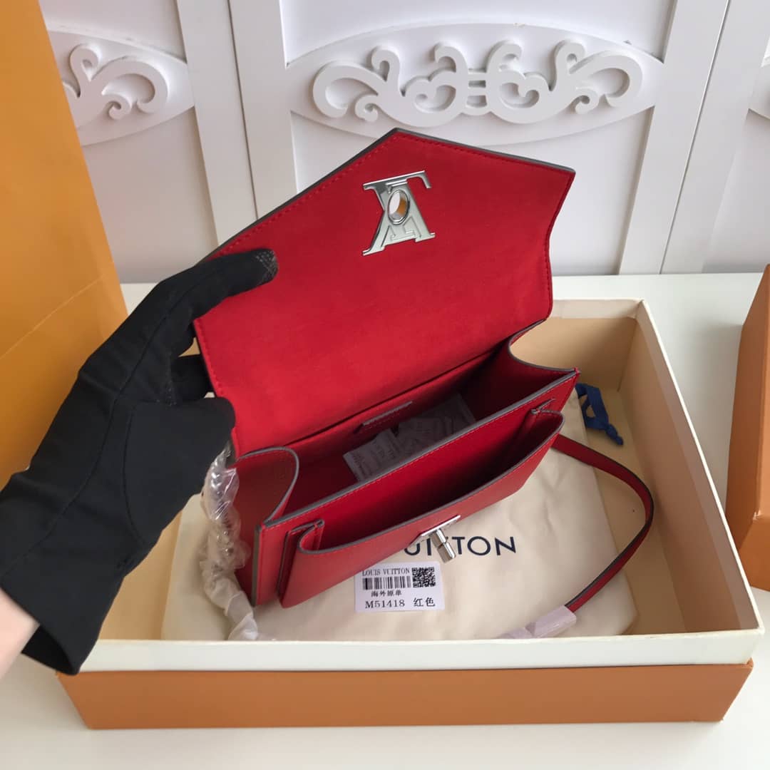 Louis Vuitton MyLockMe BB Calf Chain Replica Shoulder Bag Red M51418