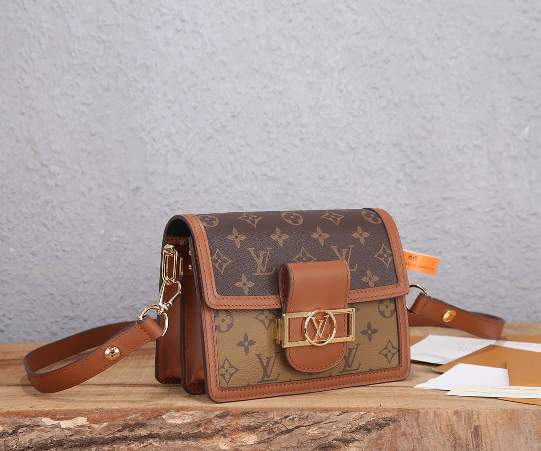 Louis Vuitton Dauphine Mini Monogram Replica Crossbody Bag Brown M44580