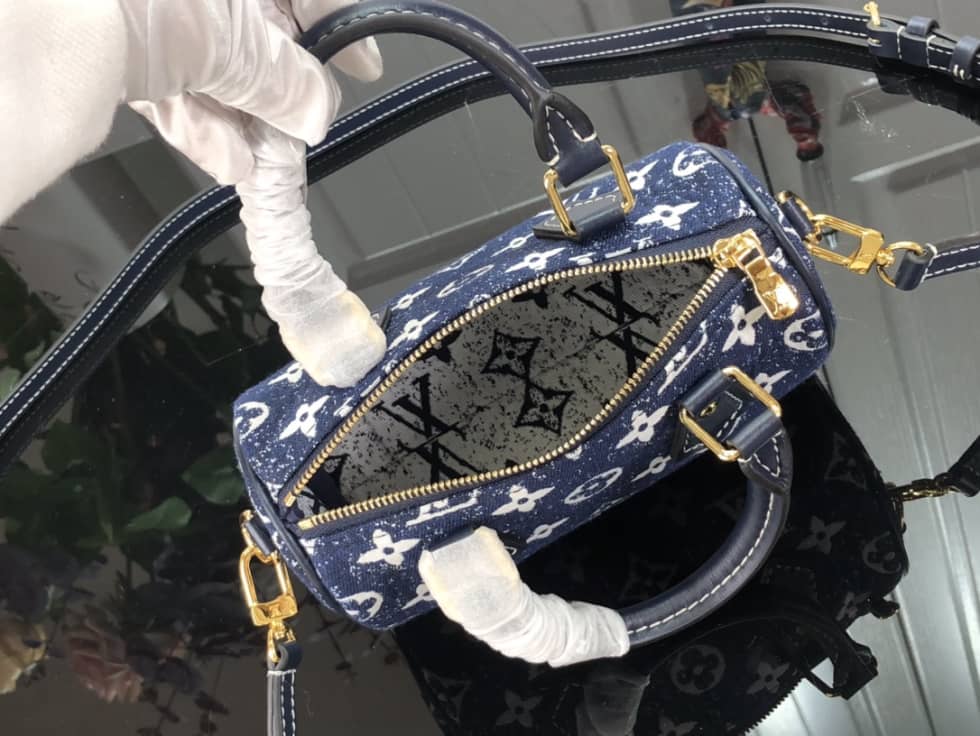 Louis Vuitton Crossbody Dupe Nano Speedy Denim Leather M81168