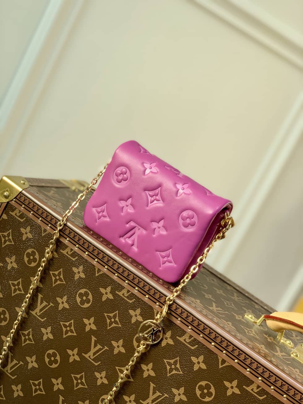 Best Replica Louis Vuitton Beltbag Coussin Cruise 22 Monogram Embossed Orchid M81127 Replica Crossbody Bag(ColaReps)