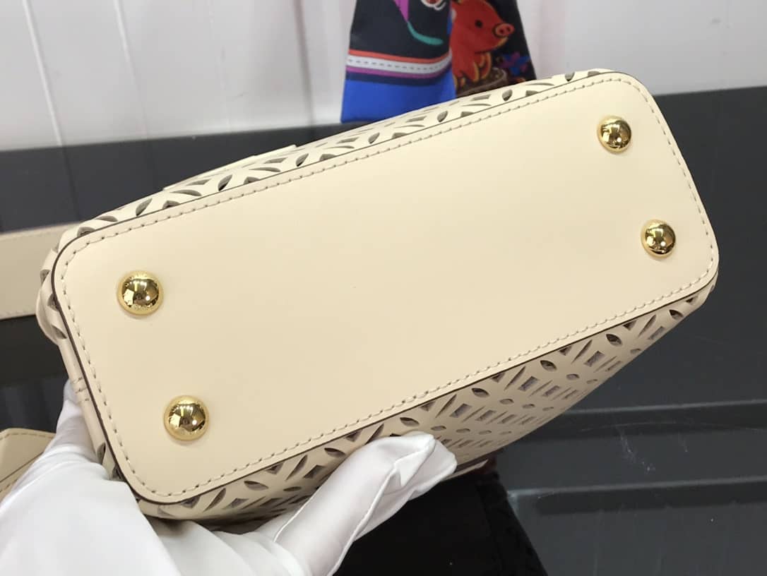 Louis Vuitton Capucines BB Cutout Leather Bag Replica Beige M57228