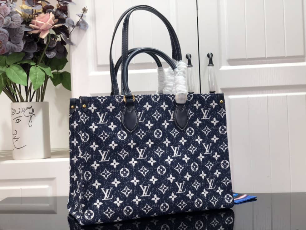 Louis Vuitton Onthego MM Denim Leather M59608 Replica Tote