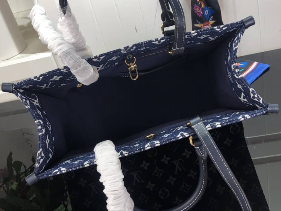 Louis Vuitton Onthego MM Denim Leather M59608 Replica Tote
