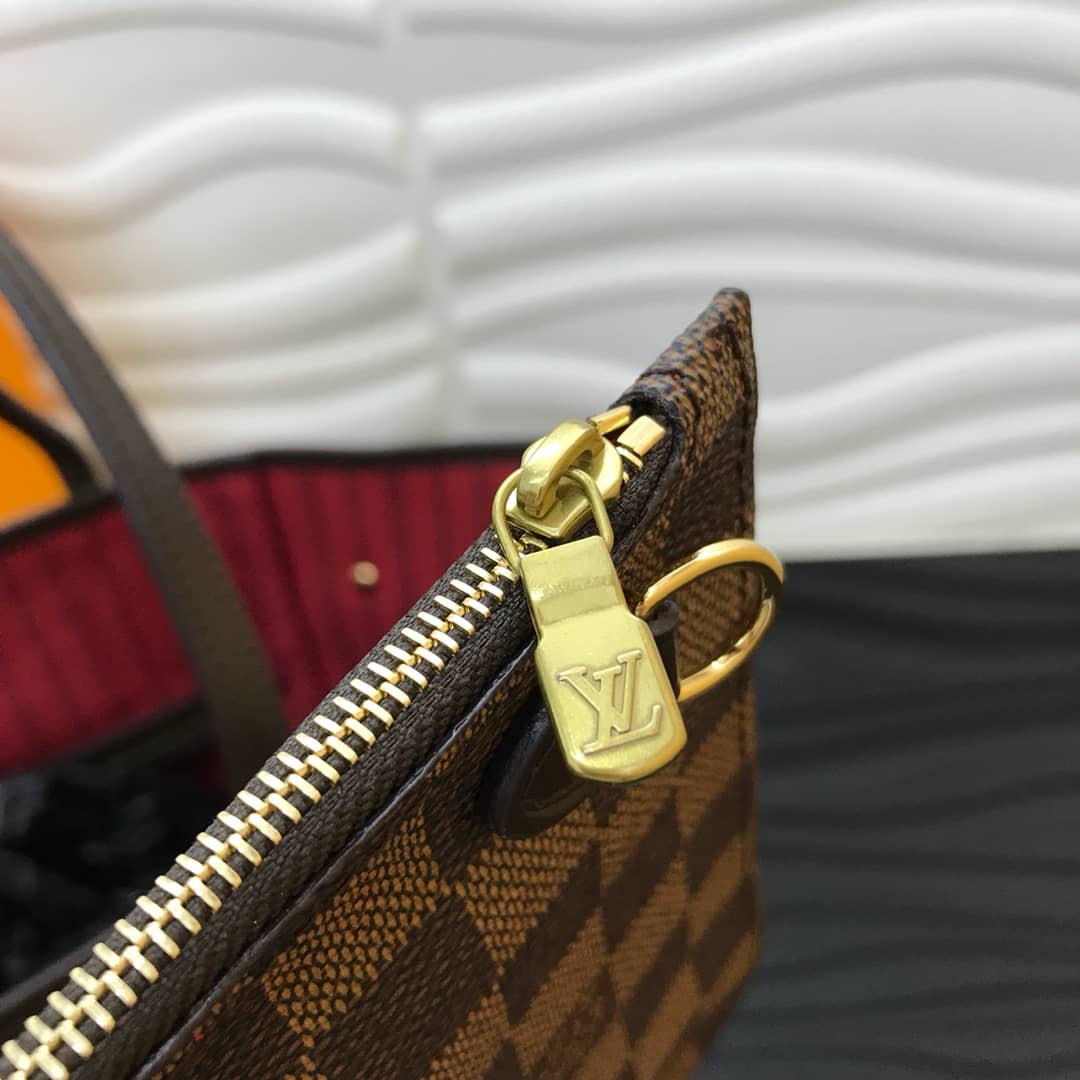 Louis Vuitton Neverfull MM Damier Ebene Bag Replica Red N40995