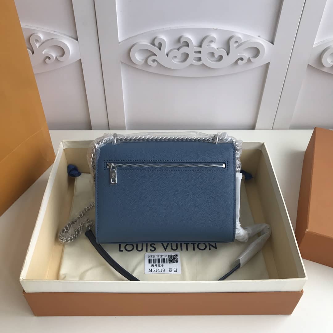 Louis Vuitton MyLockMe BB Calf Chain Replica Shoulder Bag Blue White M51418