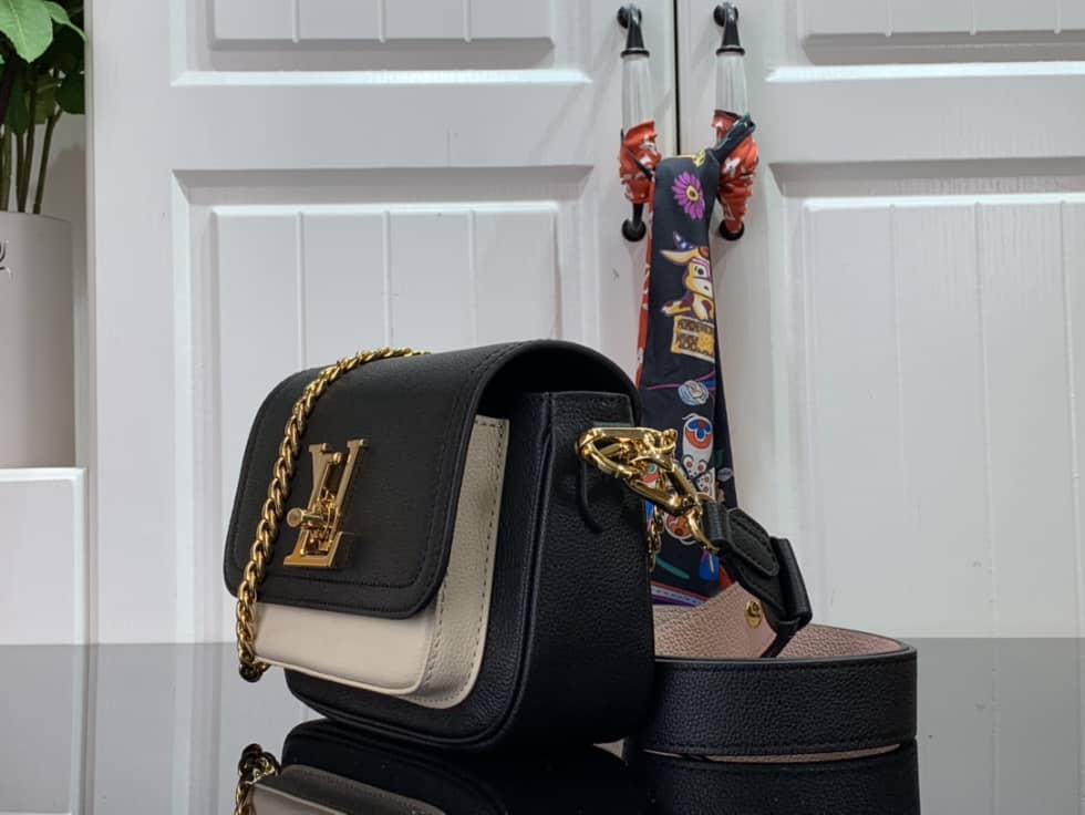 Louis Vuitton Lockme Tender Leather Black M58557 Replica Crossbody Bag