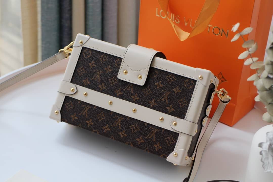 Louis Vuitton Petite Malle Monogram Canvas Replica Bag White M40273