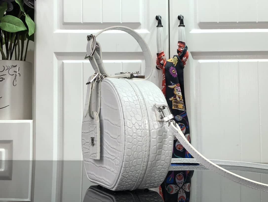 Louis Vuitton Petite Boite Chapeau Crocodilien Brillant Replica Bag White N93597